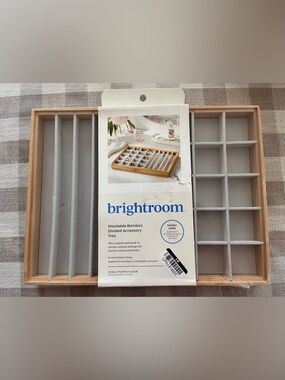 NEW Brightroom Stackable Bamboo Divided Accessory Tray - Jewlery tray